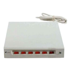 Fellowes White Surge Protector 6 Red Switches